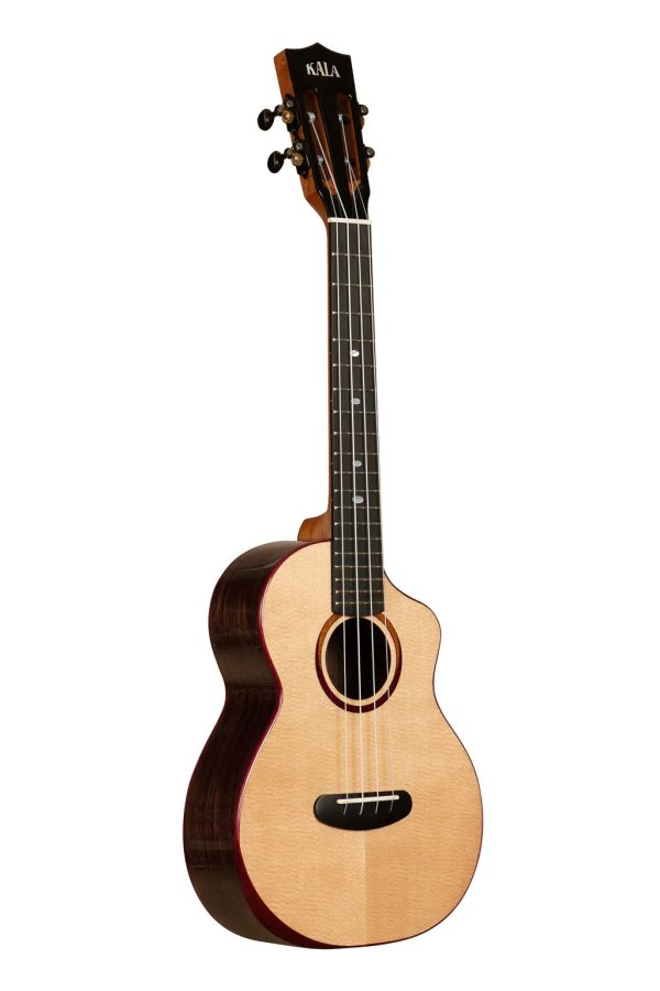 Kala KA-CT-SSRW-TG-C-BAG Contour All Solid Gloss Spruce Rosewood Tenor Ukulele with Cutaway and Bag Online now