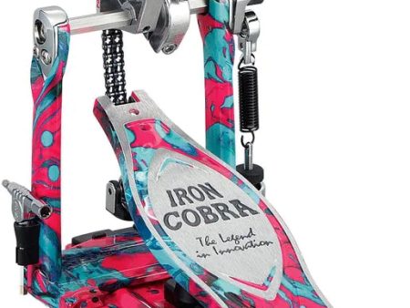 Tama IRON COBRA 50th Anniversary Limited Edition Power Glide Single Pedal (Marble Coral Swirl) Online Hot Sale