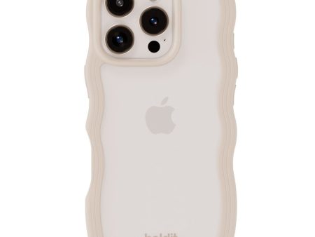 Holdit iPhone 16 Pro Wavy Case - Light Beige   Transparent on Sale