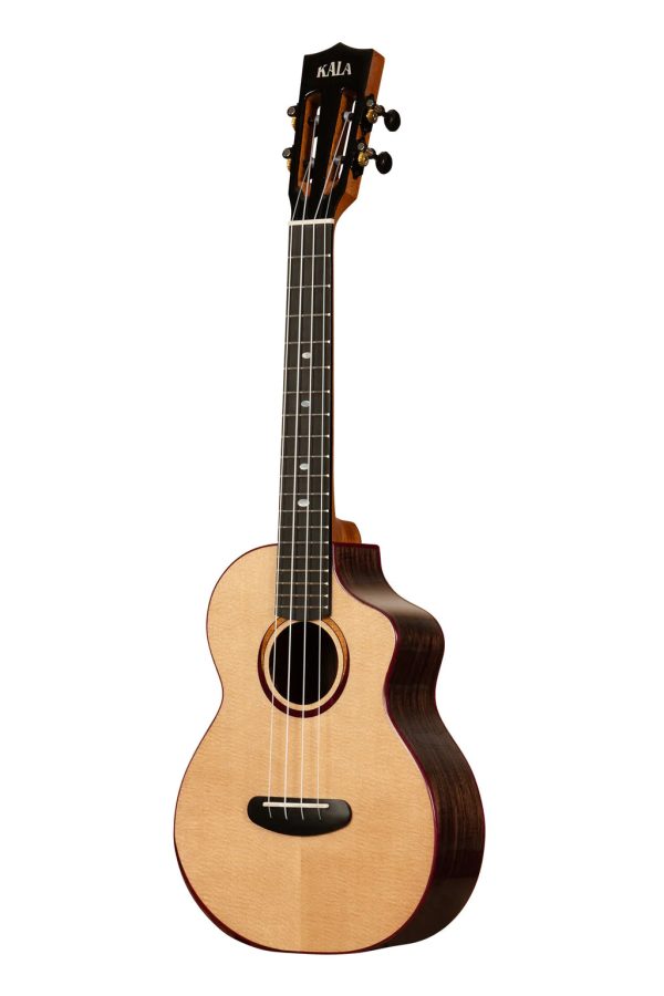 Kala KA-CT-SSRW-TG-C-BAG Contour All Solid Gloss Spruce Rosewood Tenor Ukulele with Cutaway and Bag Online now