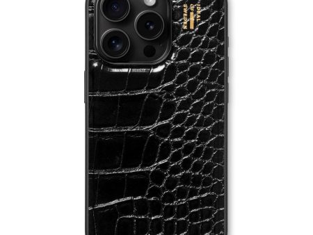 iDeal Of Sweden iPhone 15 Pro Vegan Leather Case - Black Croco Cheap