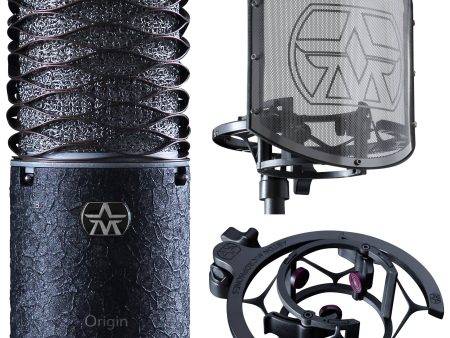 Aston Microphones AST ORIGIN BNDL Microphone With Shield, Pop Filter and Swift Shockmount Bundle (Black) For Sale