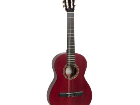 Valencia VC203-TWR 3 4 Size Classical Guitar (Transparent Red Satin Finish) Online Hot Sale