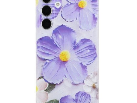 EIDERWOOD Samsung Galaxy S24 FE Fleksibelt Plast Cover m. Motiv - Gennemsigtig   Lilla Blomster Fashion