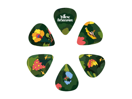 D addario 1CWH4-11B2 Yellow Submarine 55th Anniversary Guitar Pick Medium Gauge 15-Pack Thin (Pepperland Woods) Cheap