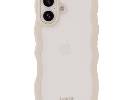 Holdit iPhone 16 Plus Wavy Case - Beige   Transparent Cheap