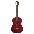 Valencia VC204-TWR 4 4 4 4 Size Classical Guitar (Transparent Red Satin Finish) Hot on Sale