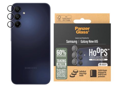 Samsung Galaxy A16 (4G 5G) PanzerGlass Hoops - Kamerabeskyttelse - Gennemsigtig   Sort For Sale