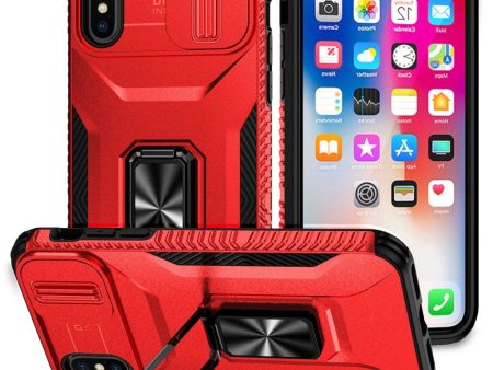 EIDERWOOD iPhone XS Max Håndværker Cover m. Magnetisk Kickstand & Cam Slider - Rød Supply