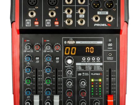 Proel PLAYMIX6 6-Channel PA Mixer with DFX USB Player and BT Sale