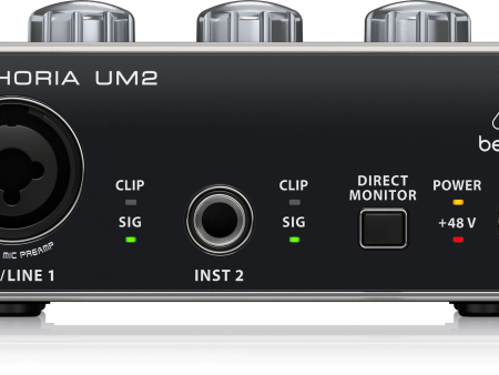 Behringer UM2 Audiophile 2x2 USB Audio Interface With XENYX Mic Preamplifier For Sale