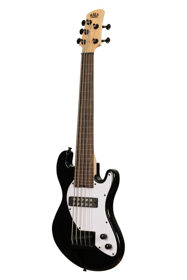 Kala UBASS-SB5-BK-FL Solid Body 5-String Fretless Ukulele Bass (Jet Black) Online Sale