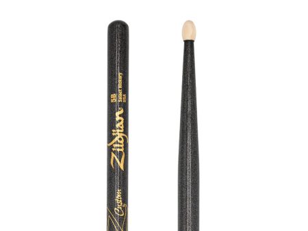 Zildjian Z5BCB-ZC Z Custom Limited Edition Drumstick Collection Wood Tip (Black Chroma) - 5B For Cheap