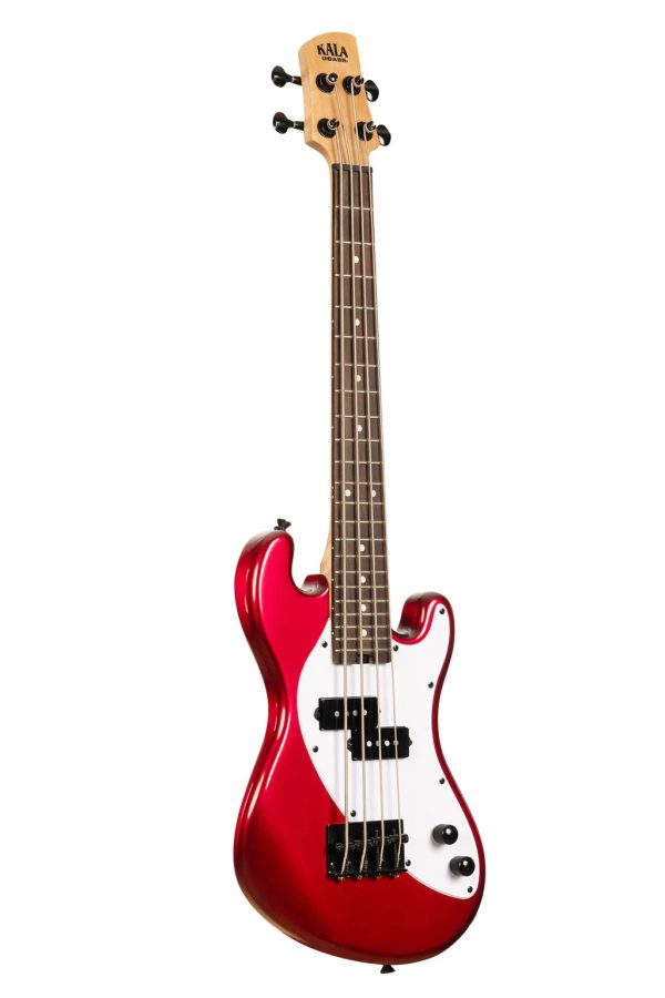 Kala UBASS-SB-RD-FS Solid Body 4-String Fretted Ukulele Bass (Candy Apple Red) on Sale