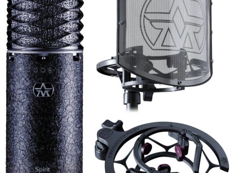 Aston Microphones AST-SPIRIT BLK BNDL Spirit Black Microphone Bundle with Mount and Shield Filter For Sale