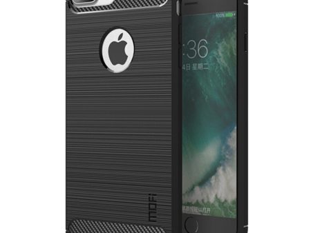 iPhone 7 Plus   8 Plus Mofi Brushed Carbon Fiber Fleksibelt Plastik Cover - Sort on Sale