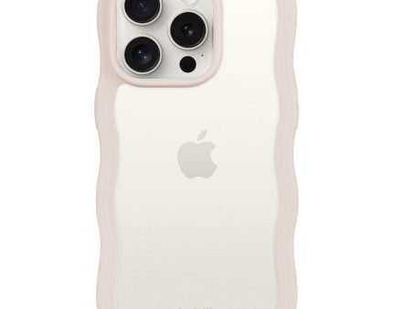 Holdit iPhone 14 Pro Max Wavy Case - Light Beige   Transparent on Sale