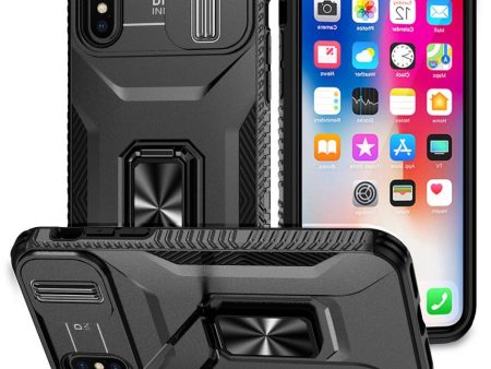 EIDERWOOD iPhone XS Max Håndværker Cover m. Magnetisk Kickstand & Cam Slider - Sort For Cheap