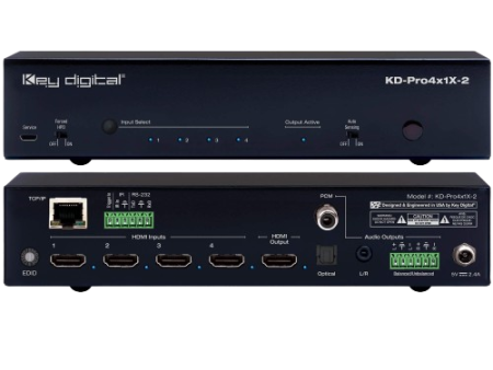 Key Digital KD-Pro4x1X-2 HDMI Switcher With De-Embedded Audio Output Online Hot Sale