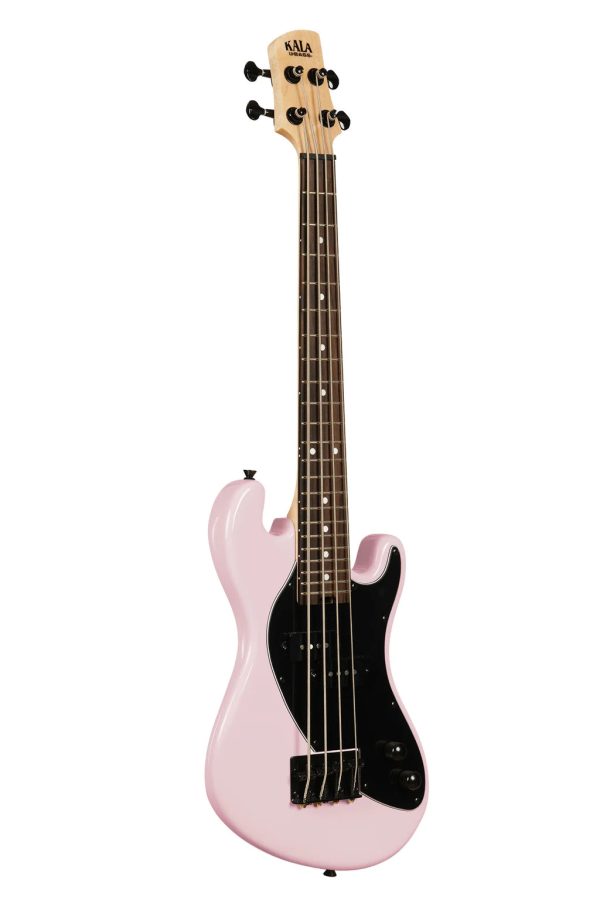 Kala UBASS-SB-LP-FS Solid Body 4-String Fretted Ukulele Bass (Pale Pink) Fashion