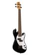 Kala UBASS-SB-BK-FL Solid Body 4-String Fretless Ukulele Bass (Jet Black) Hot on Sale