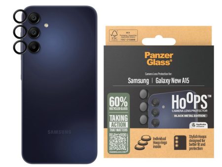 Samsung Galaxy A16 PanzerGlass Hoops - Kamerabeskyttelse - Gennemsigtig   Sort Fashion