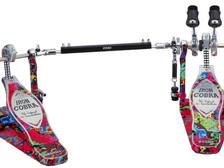 Tama IRON COBRA 50th Anniversary Limited Edition Power Glide Twin Pedal (Marble Psychedelic Rainbow) Discount