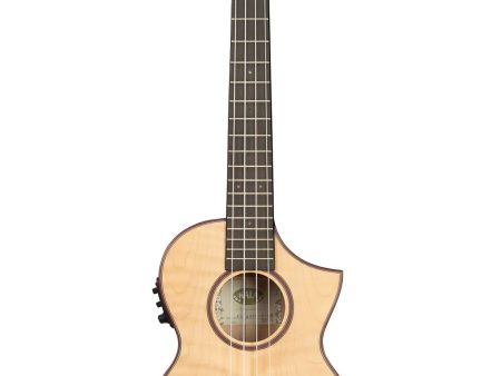 Kala KA-ASFM-T-CE All Solid Flame Maple Cutaway Tenor Ukulele Hot on Sale