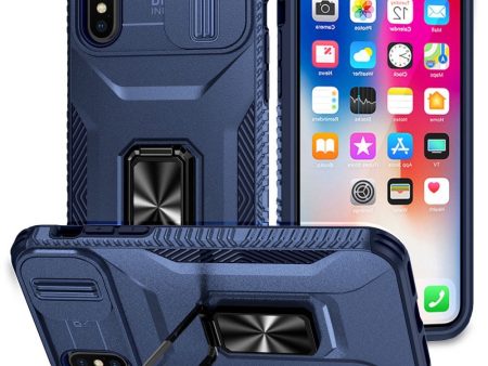 EIDERWOOD iPhone XS Max Håndværker Cover m. Magnetisk Kickstand & Cam Slider - Blå Hot on Sale