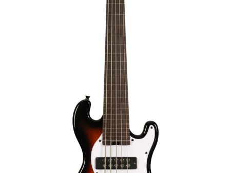 Kala UBASS-SB5-TB-FL Solid Body 5-String Fretless Ukulele Bass (Tobacco Burst) Supply