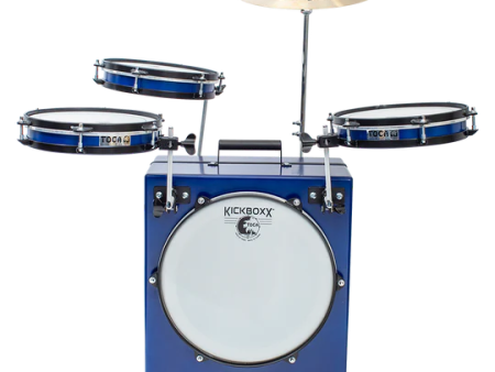 Toca TKSDS-PRO-BL Kickboxx Pro Suitcase Drum Set (Cobalt Blue) on Sale