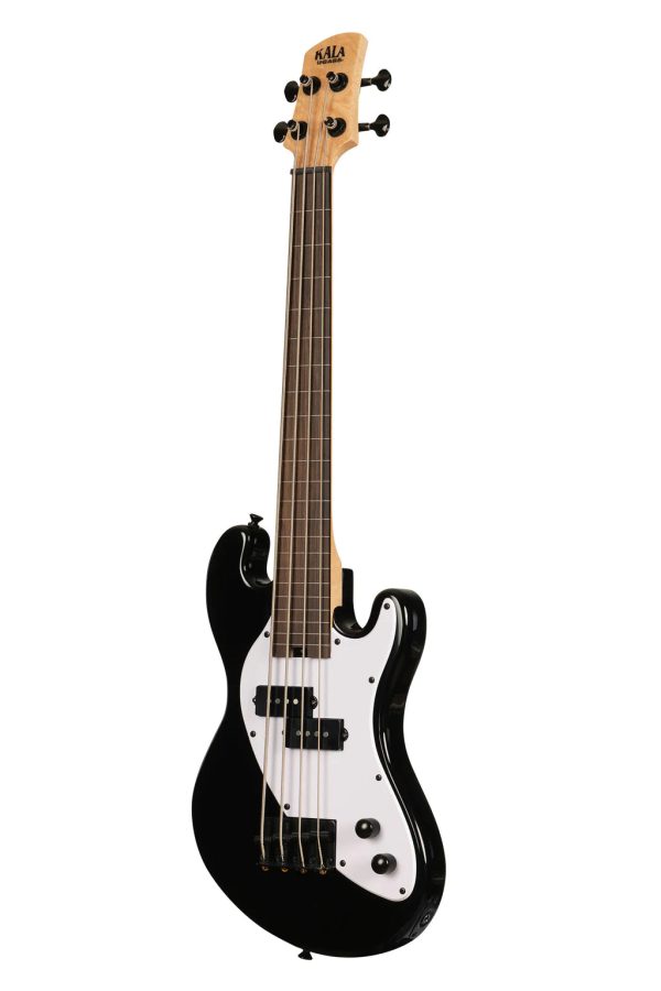 Kala UBASS-SB-BK-FL Solid Body 4-String Fretless Ukulele Bass (Jet Black) Hot on Sale