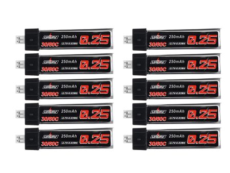 10Pcs URUAV 3.7V 250mAh 30C 60C 1S Lipo Battery PH2.0 for Blade Nano QX CPX Tiny Whoop TINY6 6X Cheap