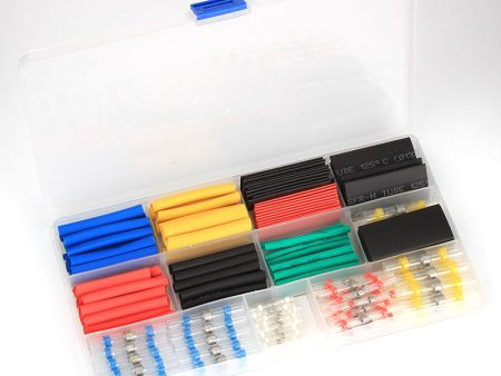 150Pcs in Total Boxed 80Pcs PE Heat Shrink Tube Insulating Sleeve+70Pcs Solder Tin Ring for ESC Wire For Cheap