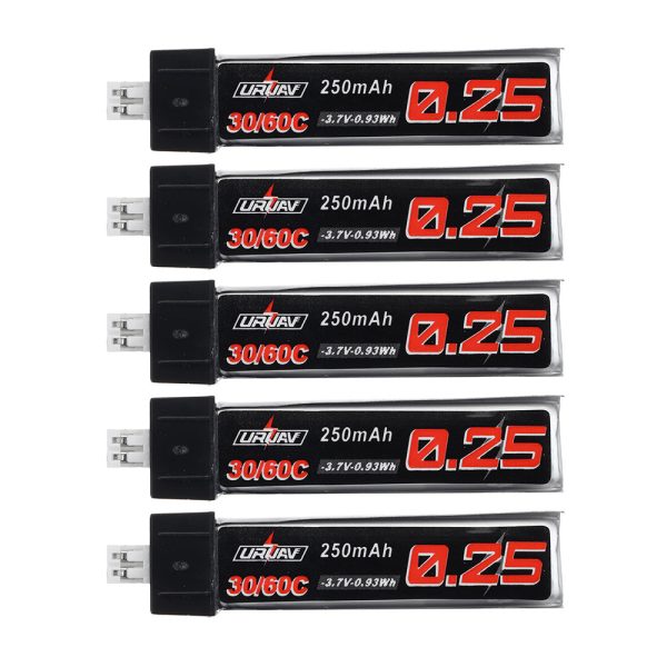 10Pcs URUAV 3.7V 250mAh 30C 60C 1S Lipo Battery PH2.0 for Blade Nano QX CPX Tiny Whoop TINY6 6X Cheap